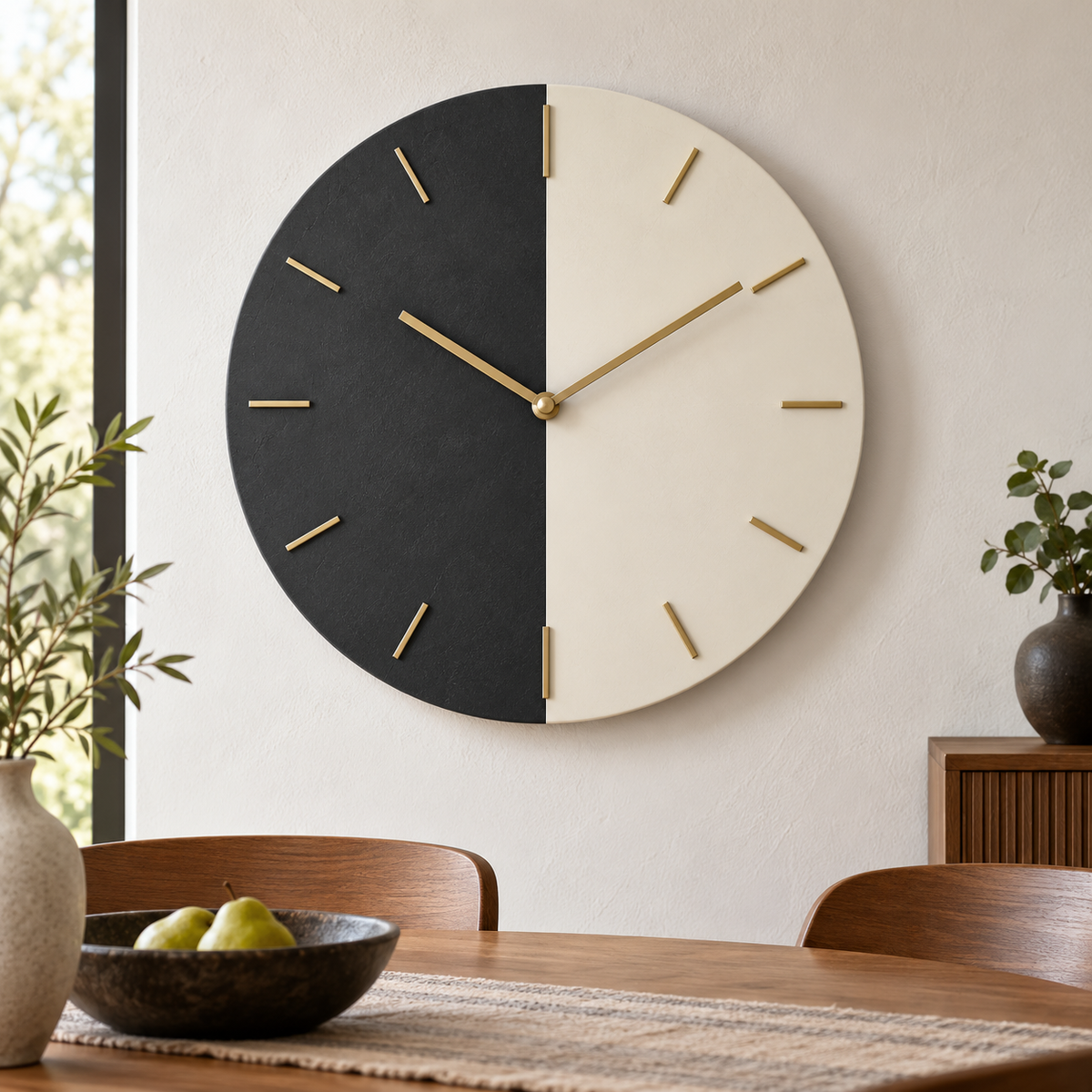 Eclipse Split Disc Art Wall Clock — AI-generated design visualization