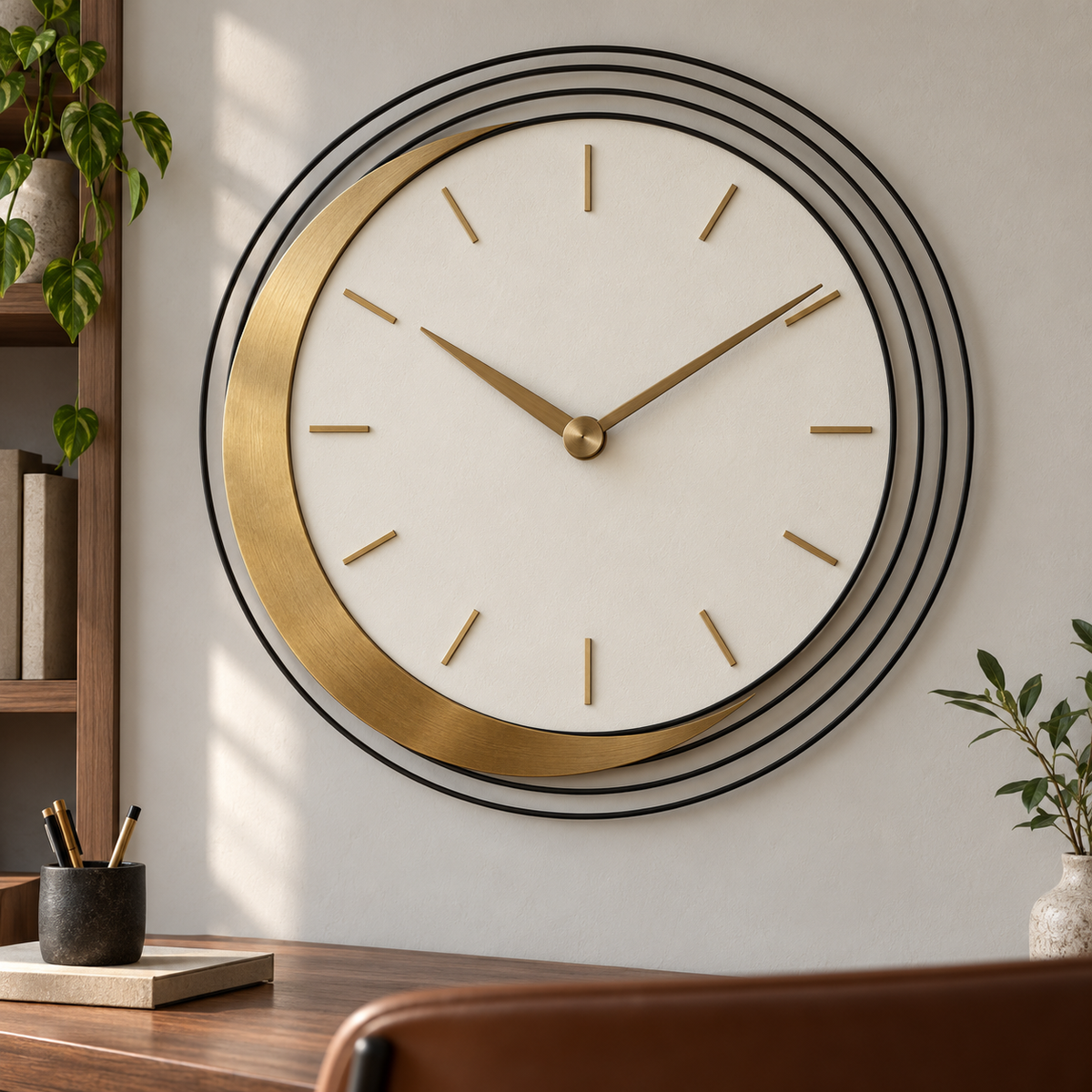 Orbit Geometric Art Wall Clock — AI-generated design visualization