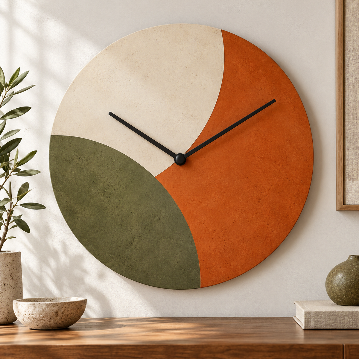 Arcadia Color Block Art Wall Clock — AI-generated design visualization