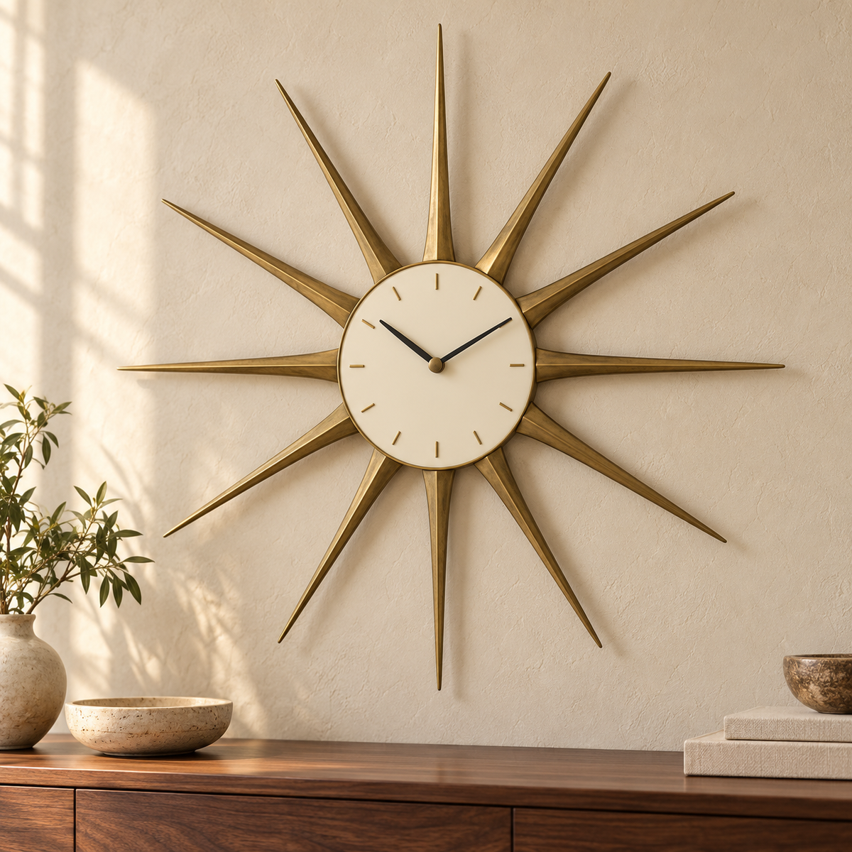 Aureole Sunburst Art Wall Clock — AI-generated design visualization