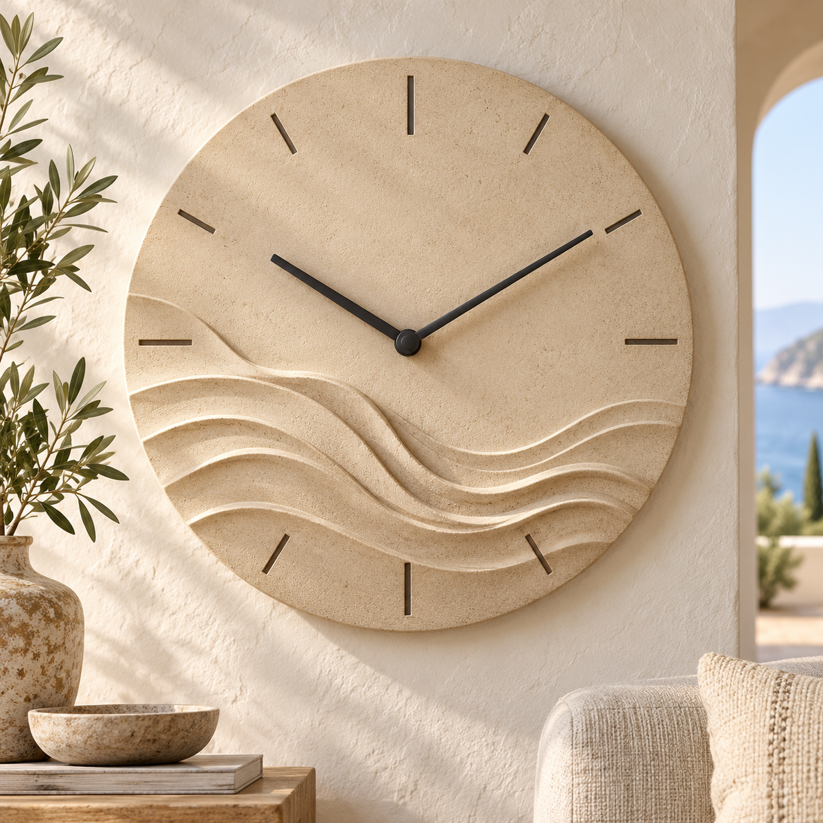 Dune Wave Art Wall Clock — AI-generated design visualization