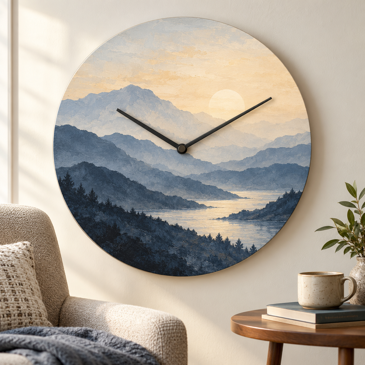 Horizon Landscape Art Wall Clock — AI-generated design visualization